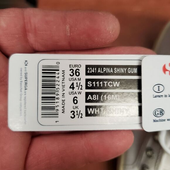 SUPERGA High Top Size 6 Alpina Shiny Gum 2341 Shoes Sneakers - Picture 10 of 12